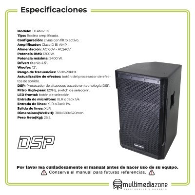 Schalter Titan Full Range 12 Profesional 1200w Rms Dsp