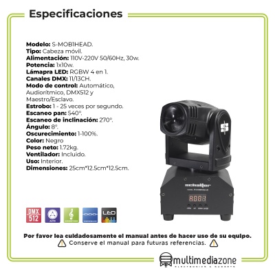 Mini Cabeza Movil Alta Velocidad Beam Rgbw Motorizado 1x10w