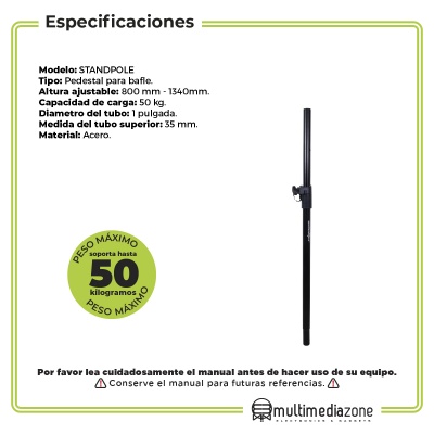 Stand Pole Pedestal Para Bafle Y Subwoofer