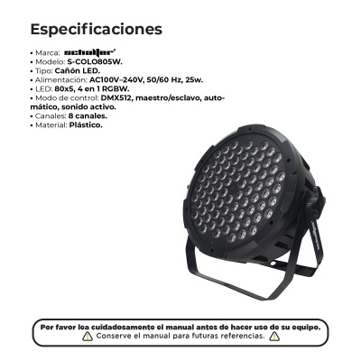Cañón Led 80x5w 4 En 1 Rgbw 8 Canales