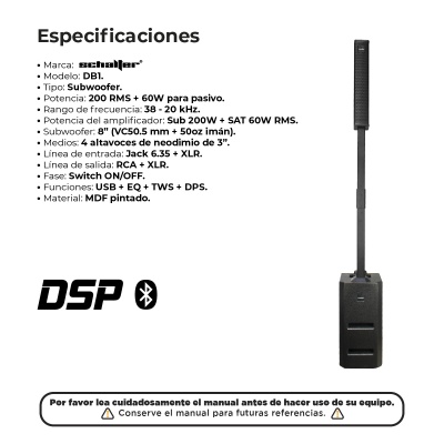 Sistema De Audio Profesional Con Subwoofer 260w Rms