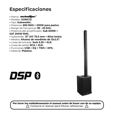 Schalter Sistema Bocina Audio Lineal En Torre 800w Rms
