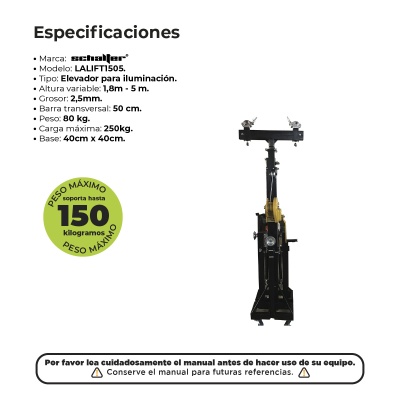 Stand Elevador Manual 5m Para Audio E Iluminacion