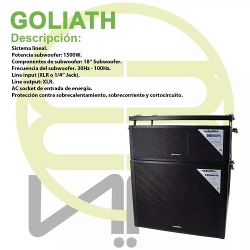 Sistema Amplificado Goliath 1500wrms Combo 2 Sub 18 4 Sat 8