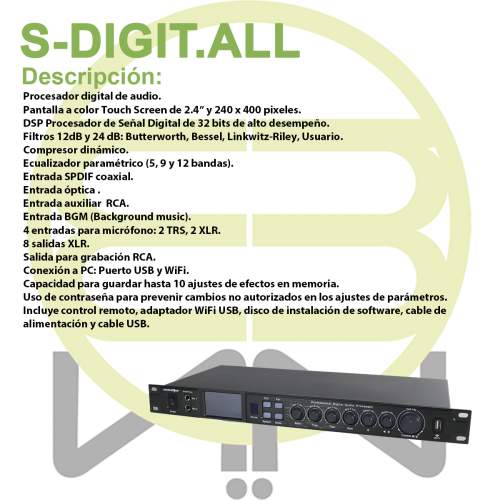 Procesador Digital Audio Dsp 8 Canales Audio Pro
