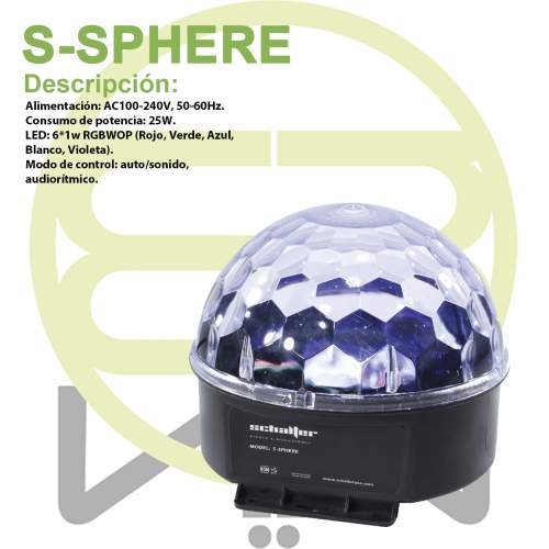 Esfera Led Multicolor de 6 Colores 