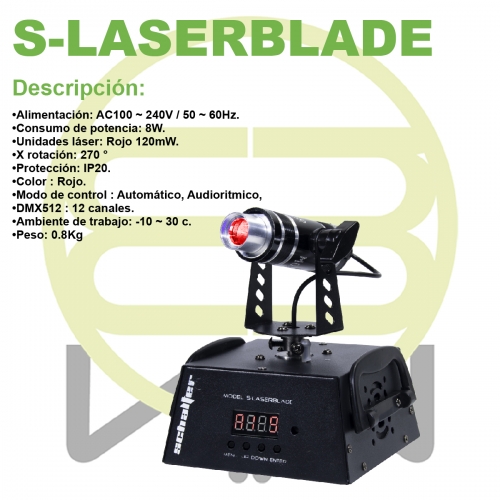 Laser Rojo Rotatorio Luces Disco Ray Dmx 120mw Con Dmx
