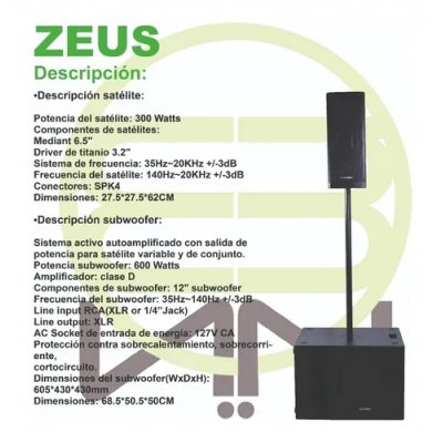 Subwoofer Profesional Audio Amplificado Salida De Satelite