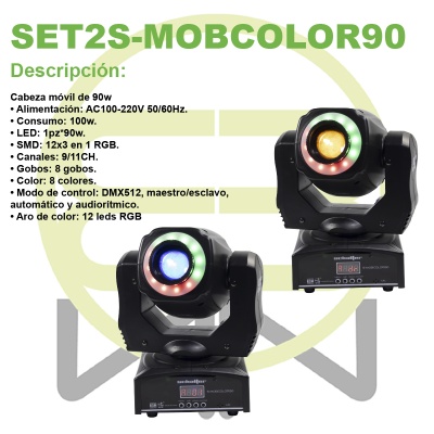 Spot Beam Cabeza Movil Con Aro Led Gobos 90w