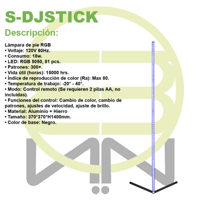 Schalter Lámpara De Pie Led Para Dj Color Negro