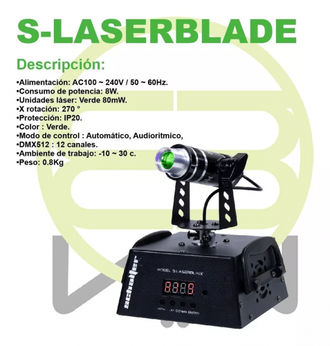 Laser Verde Rotatorio Luces Disco Ray Dmx 80mw Con Dmx