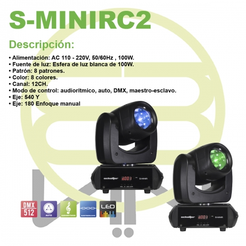 Set Cabeza Móvil Beam Con Gobos Y Prisma 100w