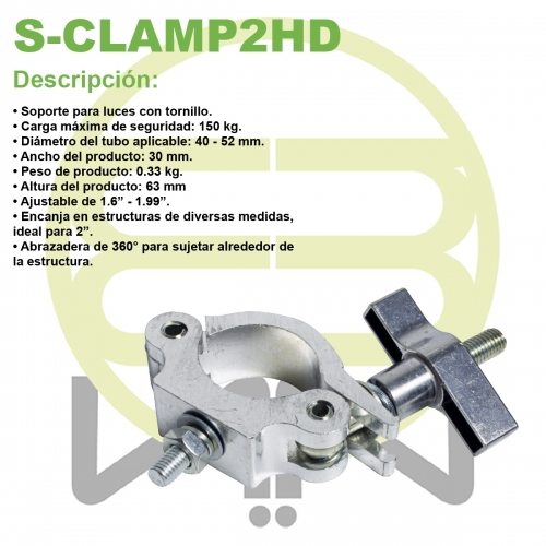 Clamp Soporte Aluminio Reforzado Caon Par 64 O Mini Beam