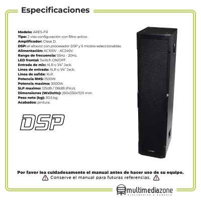 Bafle Profesional Biamplificado 4x8 4.5x1 1500w Rms Schalter