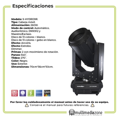 Hydro 9r Cabeza Móvil Para Exteriores 260w