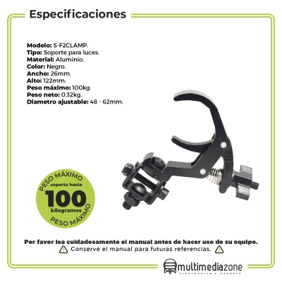 Hamburguesa Fast Clamp Aluminio Soporte Iluminacion 100kg