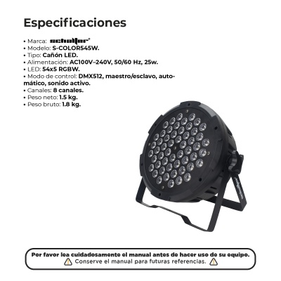 Cañon Led Rgbw 54x3w 8 Canales Luz Disco