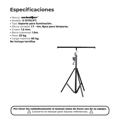 Stand Elevador Manual 4m Luces Disco Dj 60 kg
