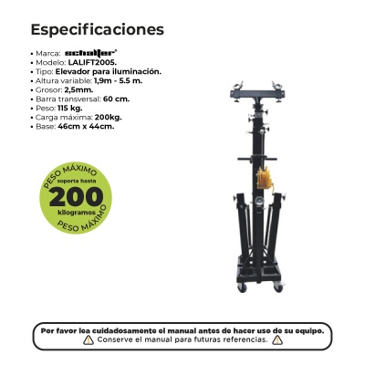 Stand Elevador Manual 5.5m Para Audio E Iluminacion