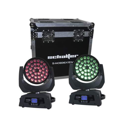 Set 2 Cabezas Moviles Wash C zoom 36x15w Rgbw Inc case 