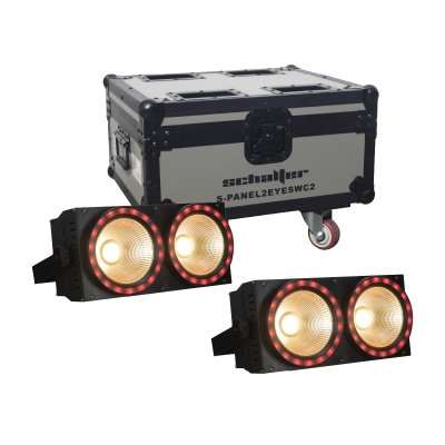 Blinder Panel 2 Led 250w Luz Wash Cegador Con Case 2 Pzs