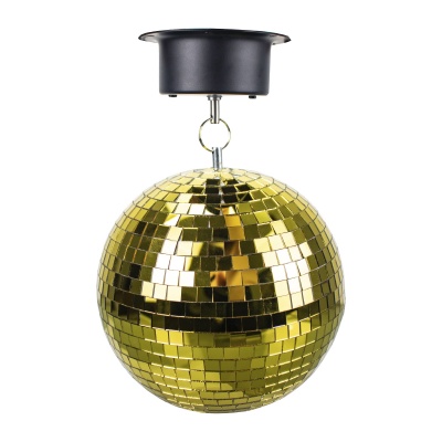 Schalter Bola Disco Motorizada Gold Espejo 20cm Diámetro