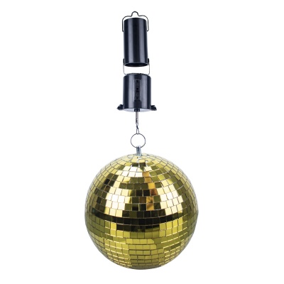 Schalter Bola Disco Motorizada Gold Espejo 20cm Diámetro